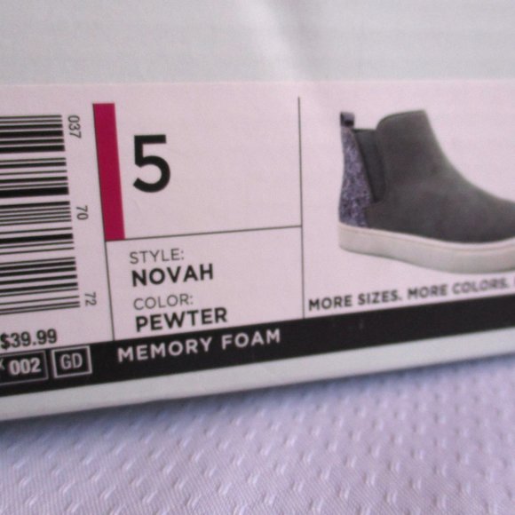 SO NOAH PEWTER SNEAKERS BIG GIRLS SIZE 5  - WOMENS 7 - Picture 11 of 15